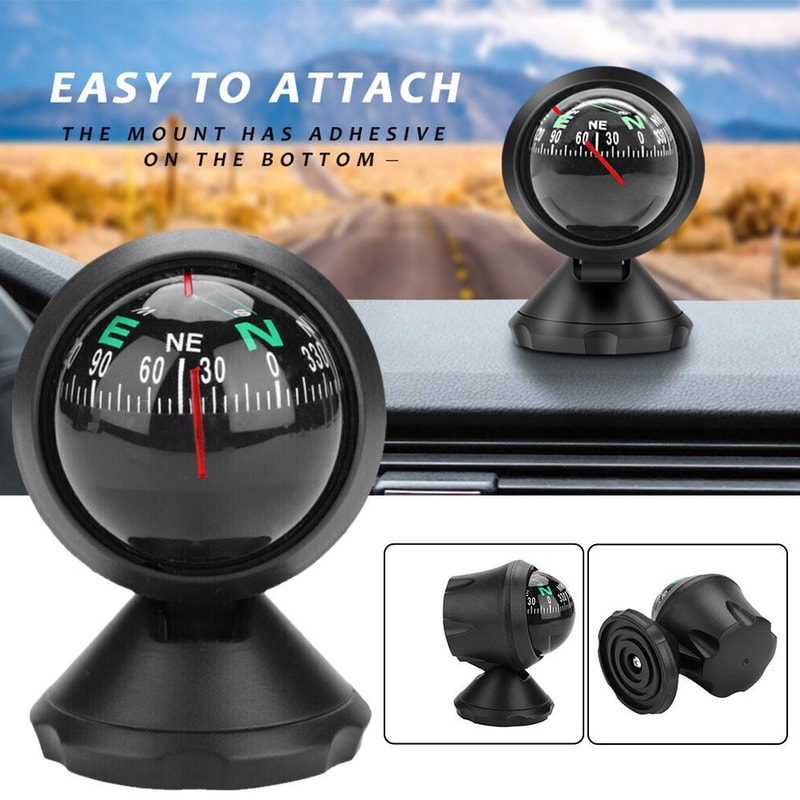 Rotating Waterproof Car Dashboard Compass with Suction Mount