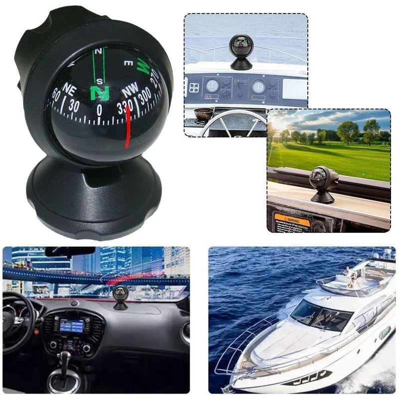 Rotating Waterproof Car Dashboard Compass with Suction Mount