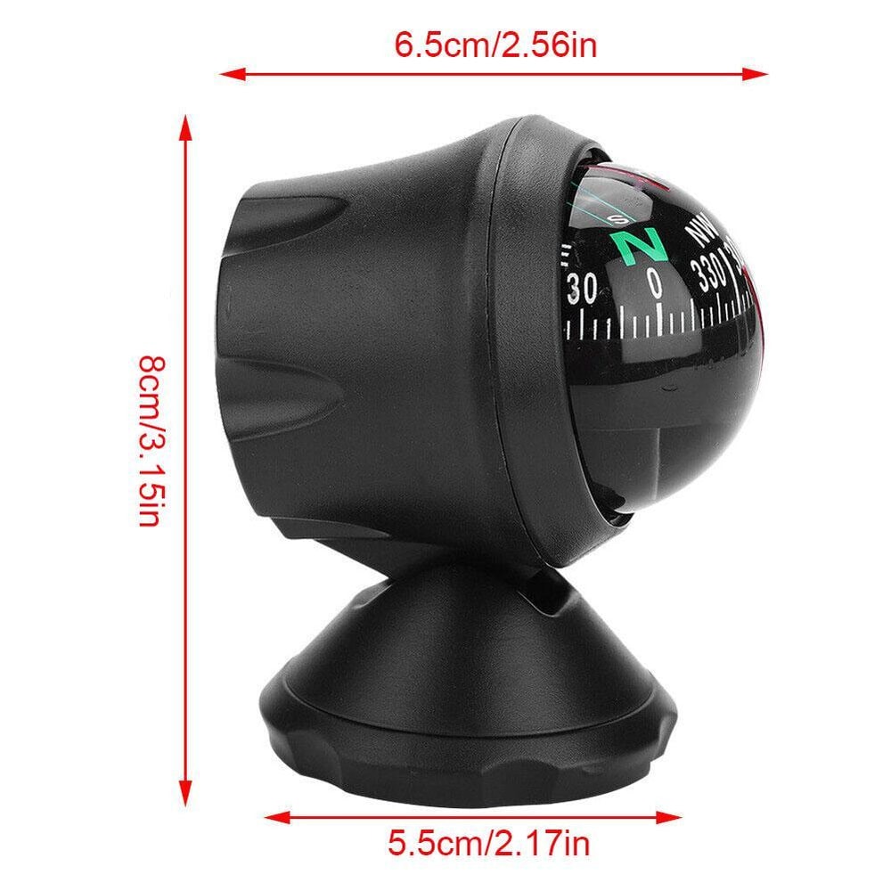 Rotating Waterproof Car Dashboard Compass with Suction Mount