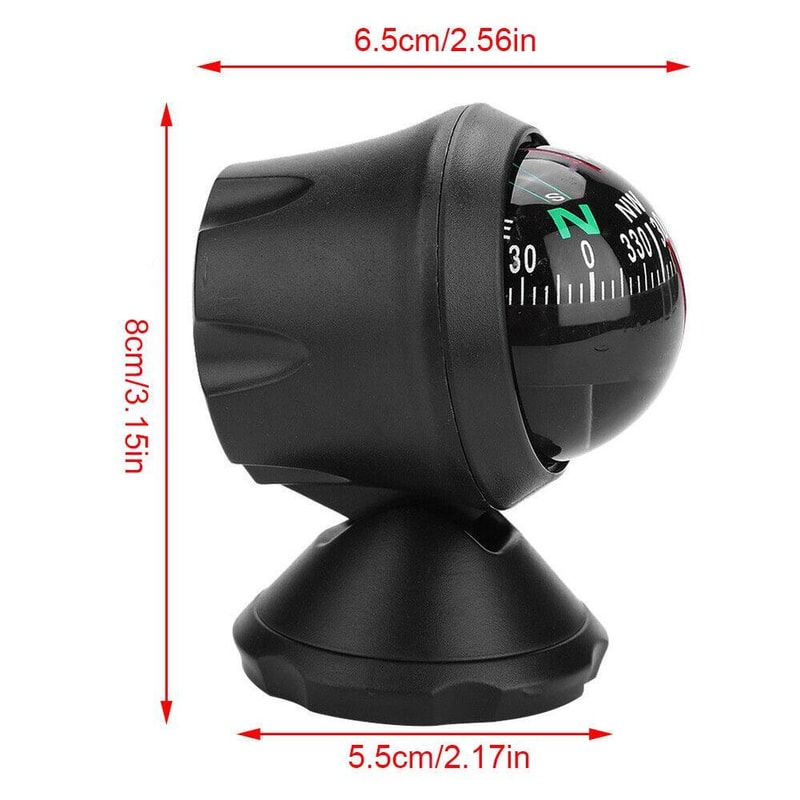 Rotating Waterproof Car Dashboard Compass with Suction Mount