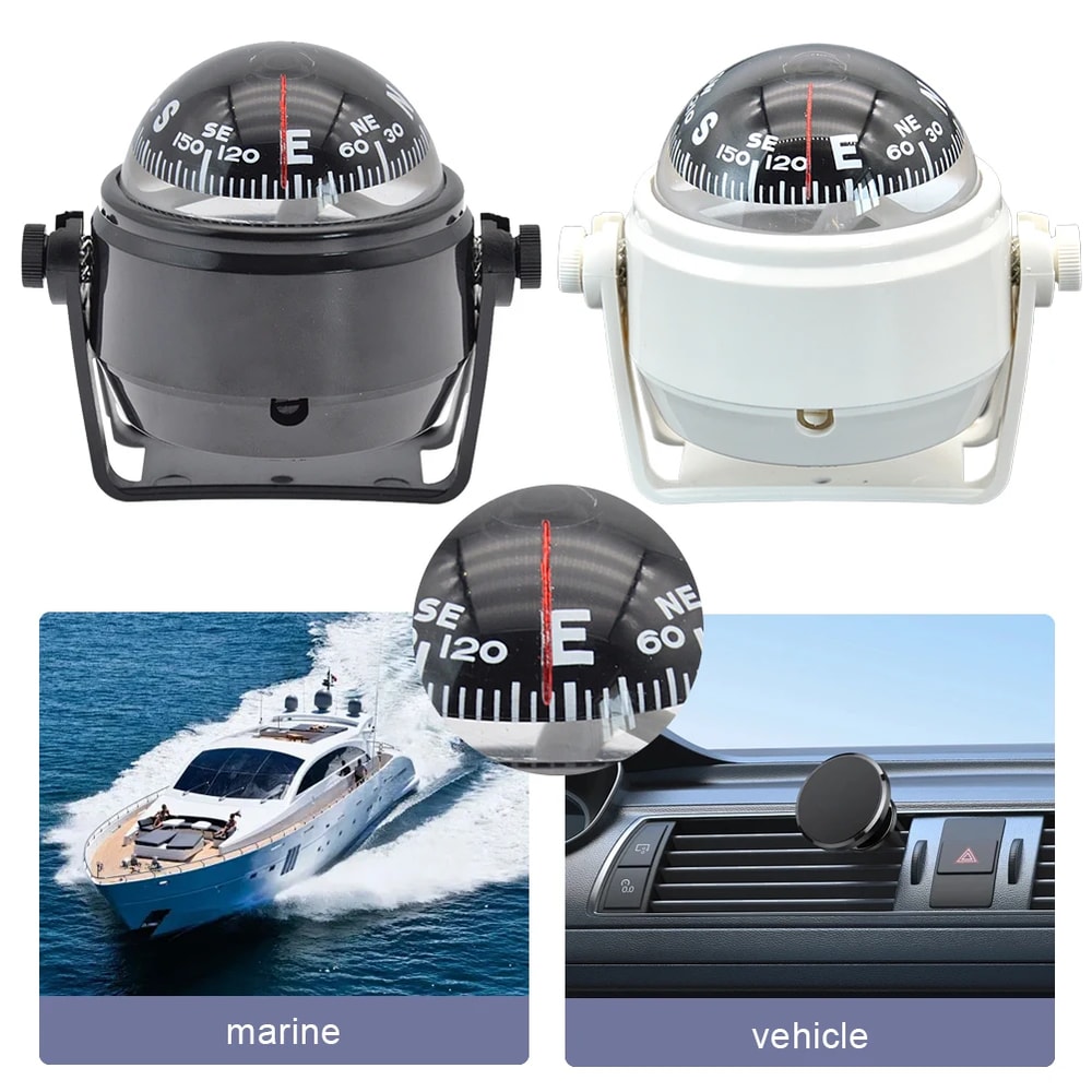 Adjustable Marine Compass For Boat And Car Dashboard Navigation 0