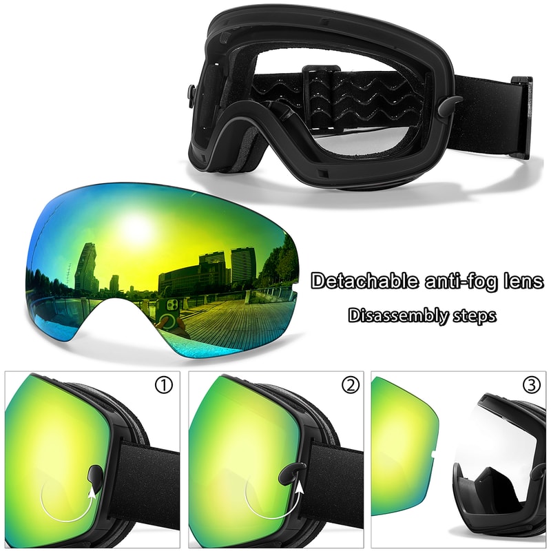 Anti Fog Ski Goggles With UV Protection For Men And Women Snowboard Snow Glasses 3