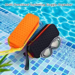 large capacity swim goggle case silicone protective storage bag