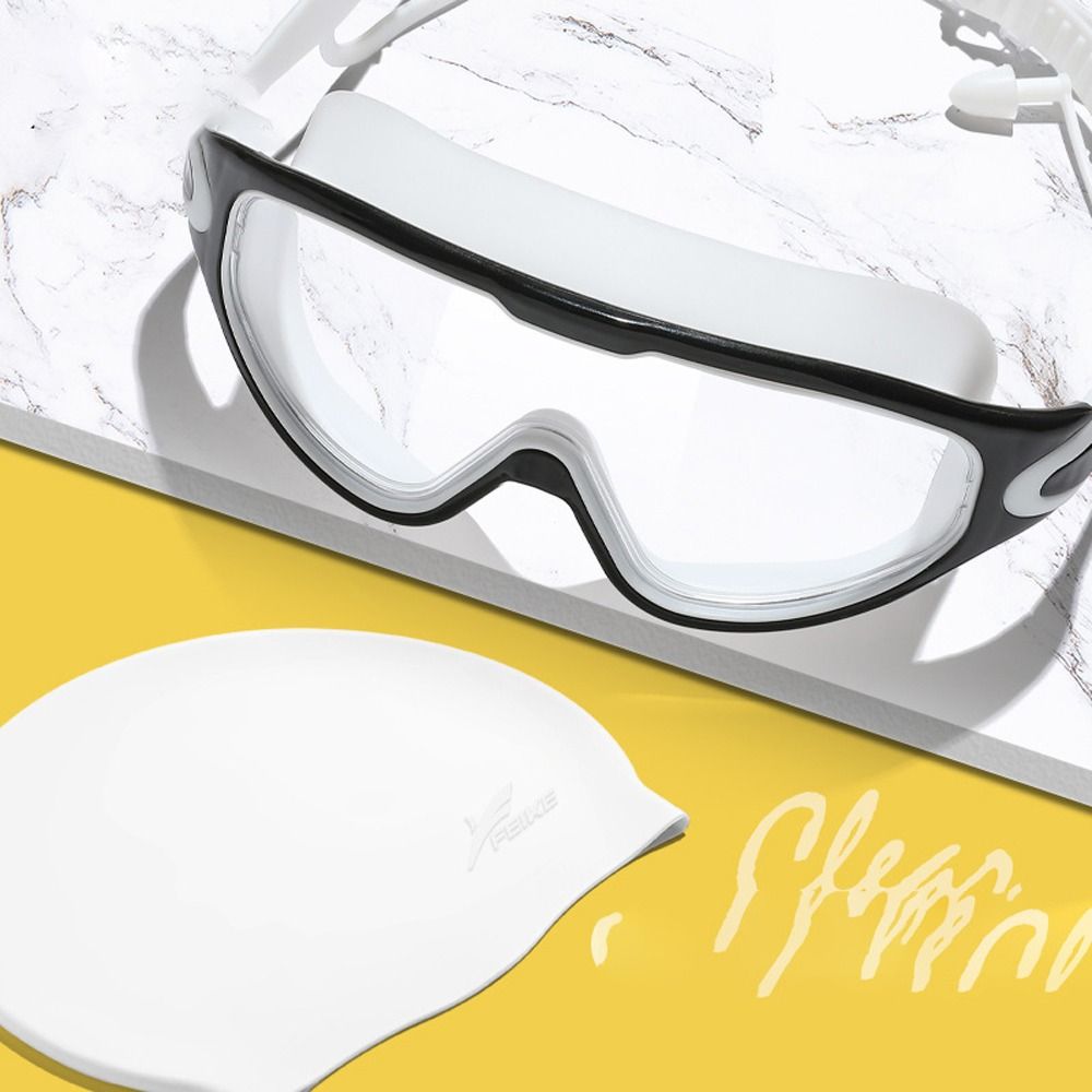 Adult Swim Goggles And Cap Set Anti Fog UV Protection Wide View Swim Goggles 3