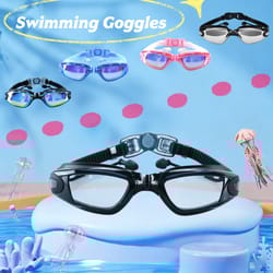 anti fog adult swimming goggles with earplugs uv protection waterproof swim glasses