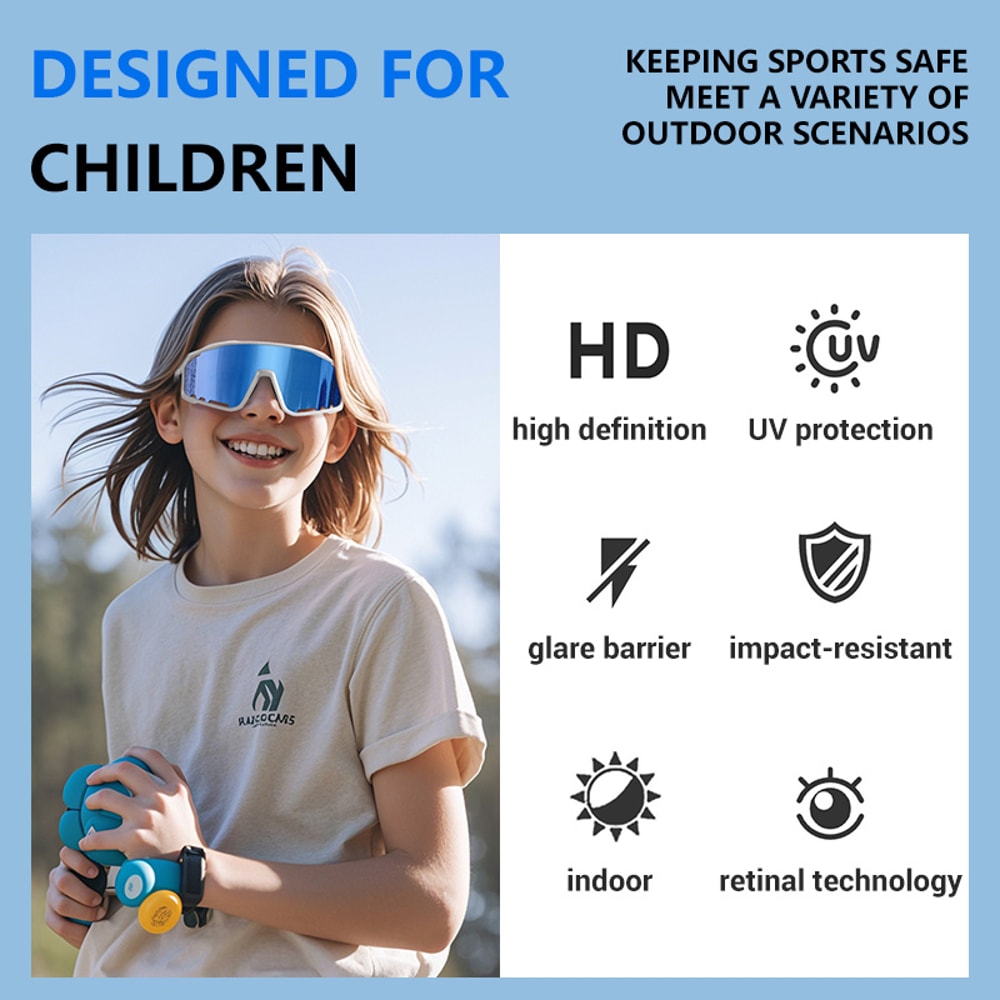 Kids Sports Sunglasses With UV Protection Colorful Wraparound Shades 2