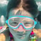 Kids Swim Goggles With Nose Cover Anti Fog Leak Proof Wide View Swim Mask 2