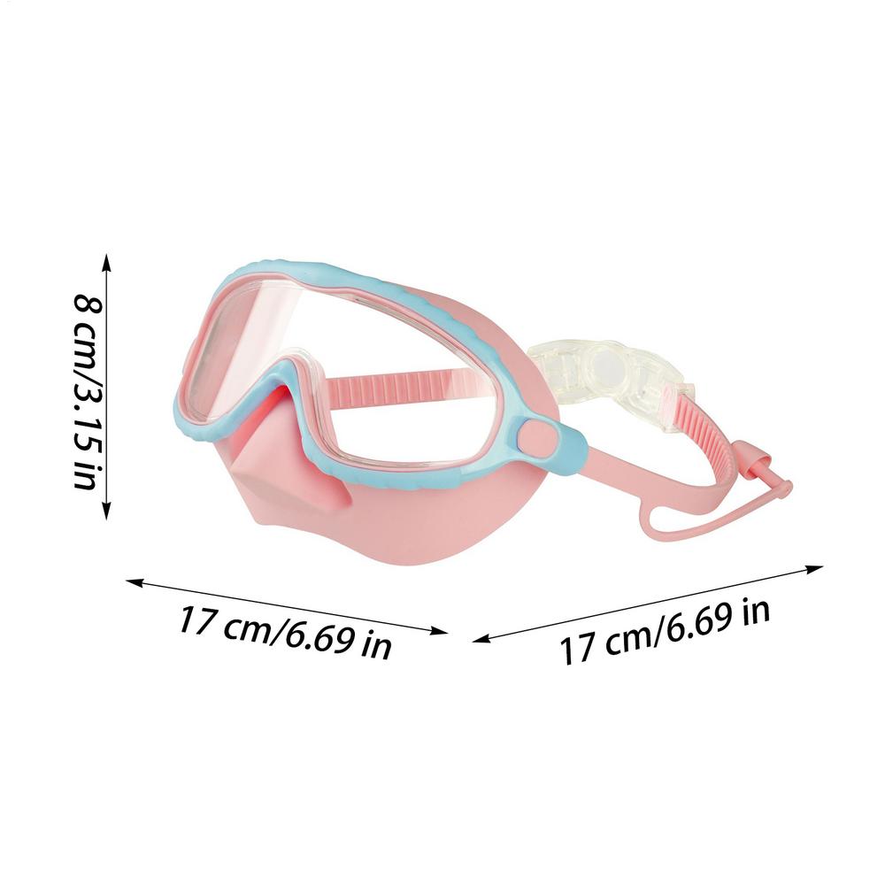 Kids Swim Goggles With Nose Cover Anti Fog Leak Proof Wide View Swim Mask 7