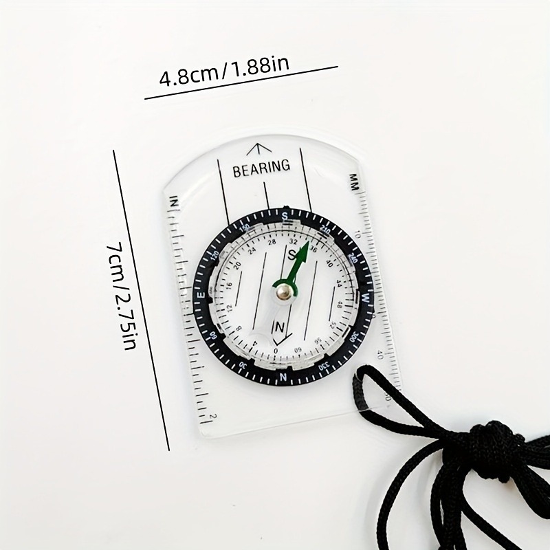 Mini Baseplate Compass with Map Ruler for Hiking and Camping