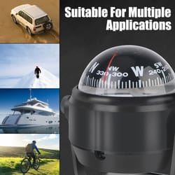 waterproof boat compass with led light rotating marine compass