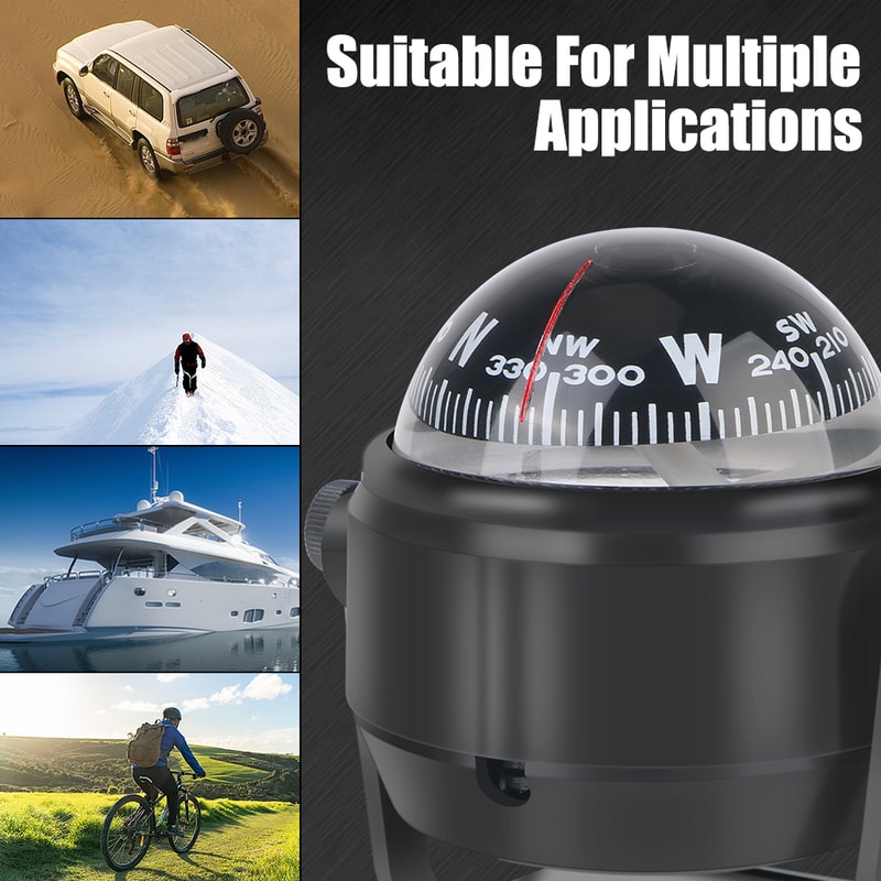 Waterproof Boat Compass With LED Light Rotating Marine Compass 0