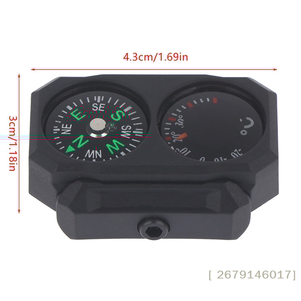 Mini Compass Thermometer For Rail Outdoor Navigation Accessory 4