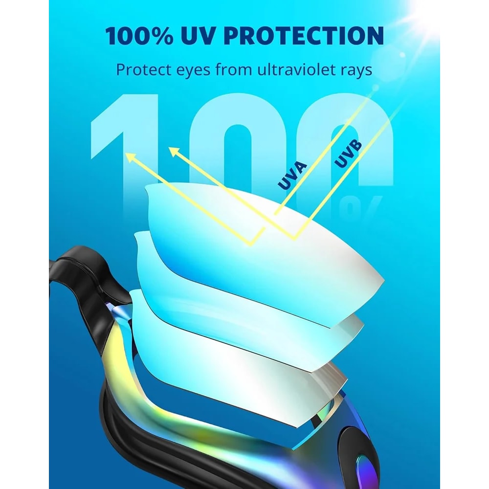 Anti Fog Mirrored Swim Goggles Leakproof UV Protection For Adults And Youth 1