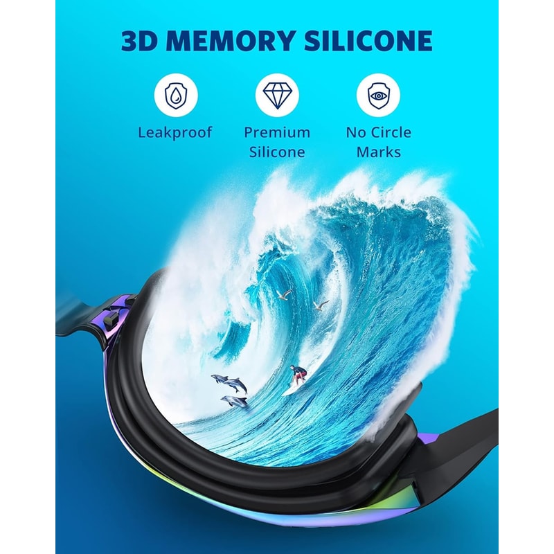 Anti Fog Mirrored Swim Goggles Leakproof UV Protection For Adults And Youth 3