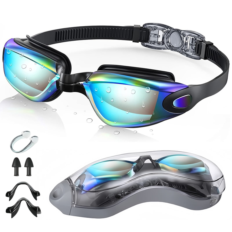 Anti Fog Mirrored Swim Goggles Leakproof UV Protection For Adults And Youth 0