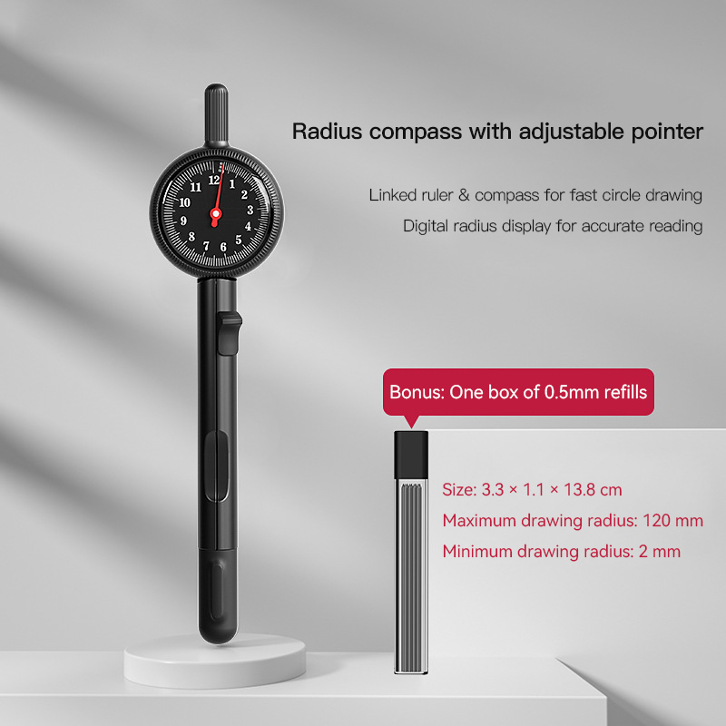 Digital Display Drawing Compass For Students With Refill Precision Geometry Compass 4