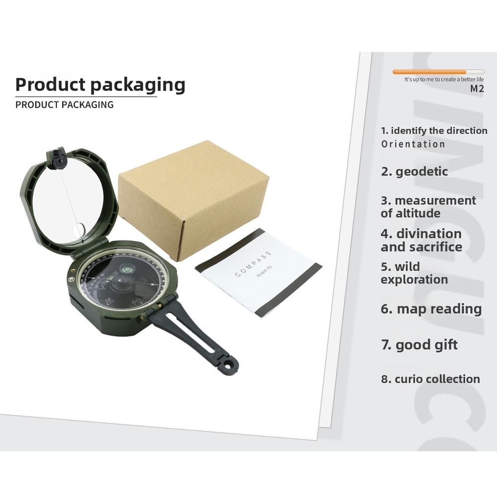 Waterproof Geological Compass With Clinometer For Orienteering And Survival 5