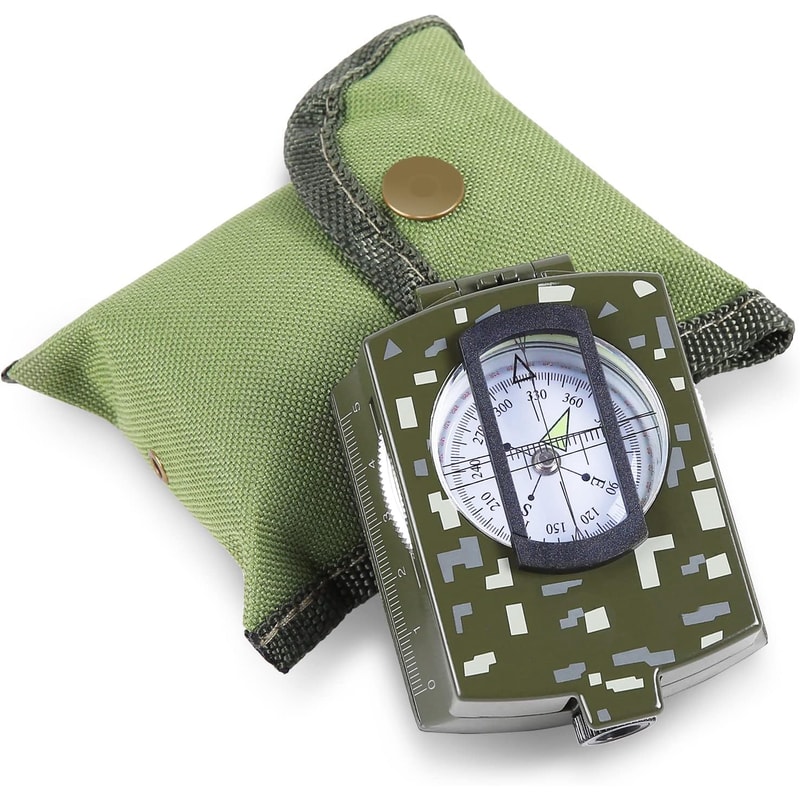 Professional Lensatic Compass for Hiking and Survival with Luminous Sighting Navigation