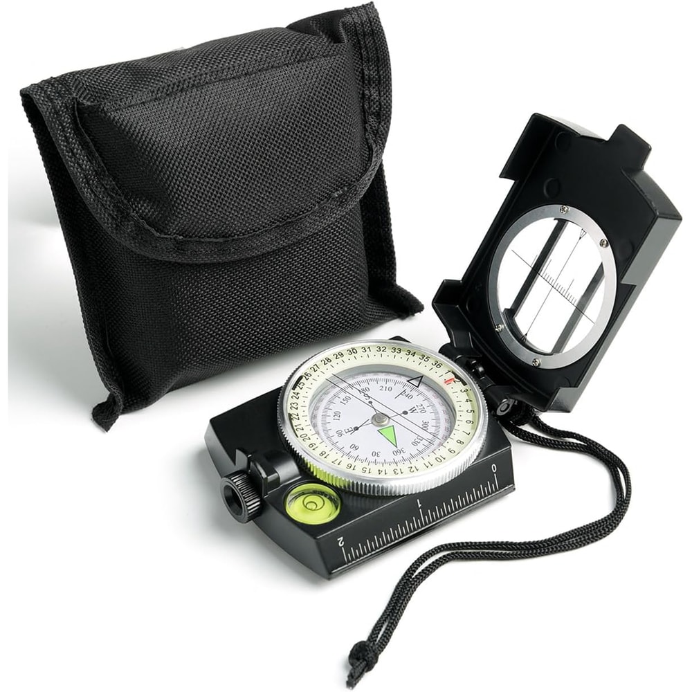 Professional Lensatic Compass for Hiking and Survival with Luminous Sighting Navigation