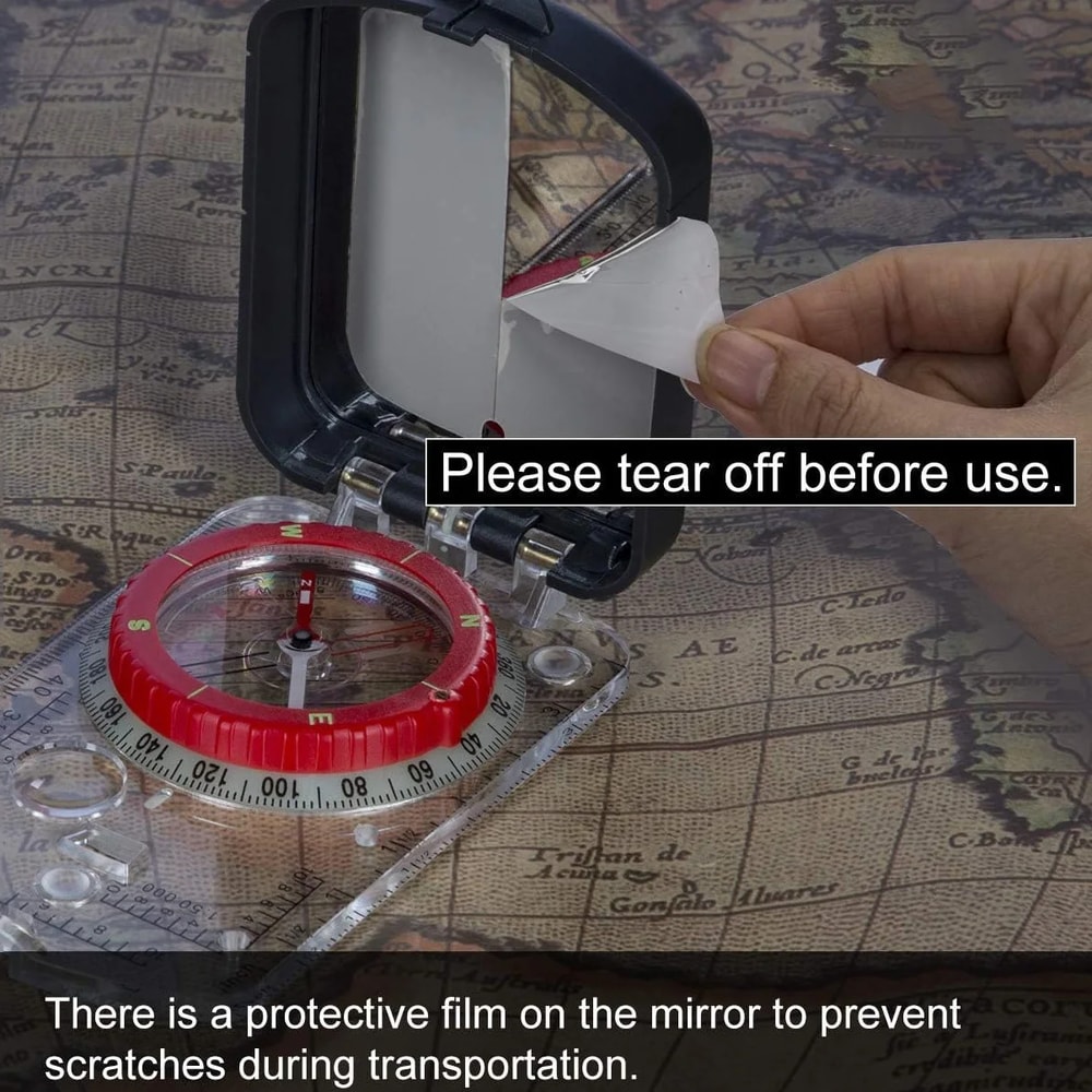 Trail Pro Mirror Compass With Clinometer And LED Light For Hiking And Orienteering 4