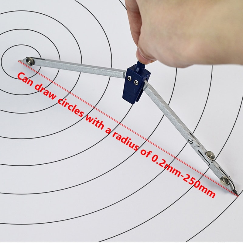 Precision Geometry Compass Set Professional Math Drafting Kit with Metal Tools