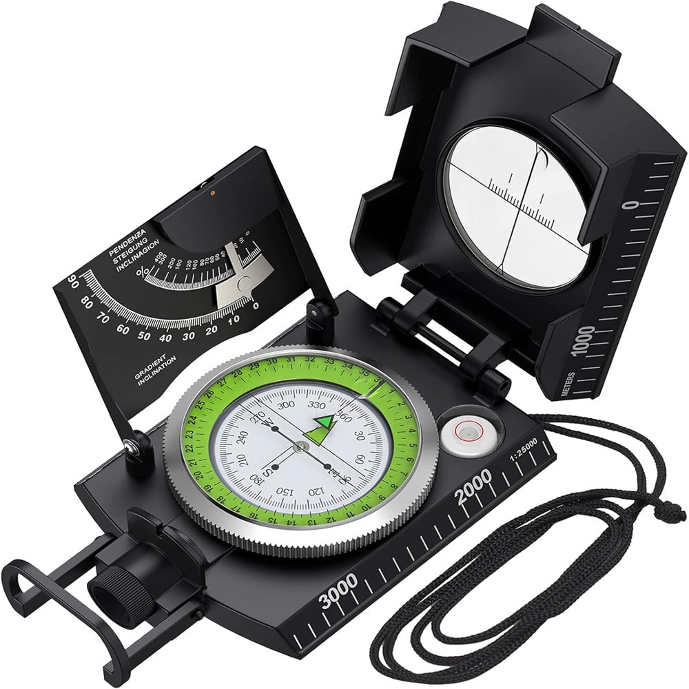 Waterproof Hiking Compass With Clinometer Pocket Survival Navigation Tool 0