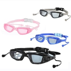 anti fog swimming goggles with earplugs & uv protection