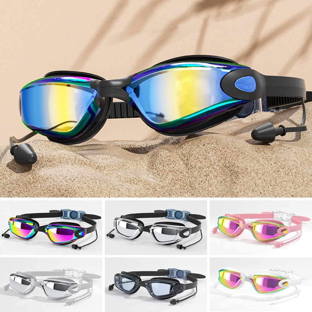 HD Anti Fog Swim Goggles For Adults Waterproof Silicone Adjustable Pool Glasses 2