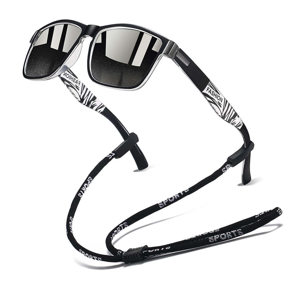 Retro Square Sunglasses With Chain Detail Lightweight Unisex Shades 0