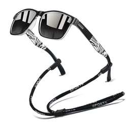 retro square sunglasses with chain detail lightweight unisex shades