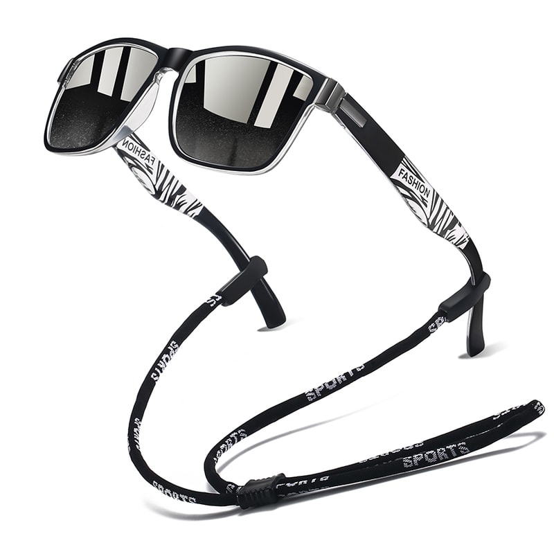 Retro Square Sunglasses With Chain Detail Lightweight Unisex Shades 0