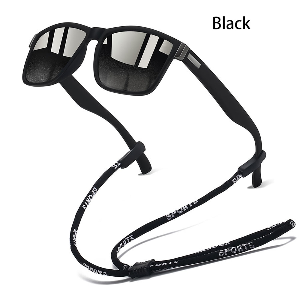 Retro Square Sunglasses With Chain Detail Lightweight Unisex Shades 7