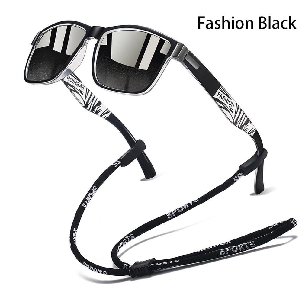 Retro Square Sunglasses With Chain Detail Lightweight Unisex Shades 5
