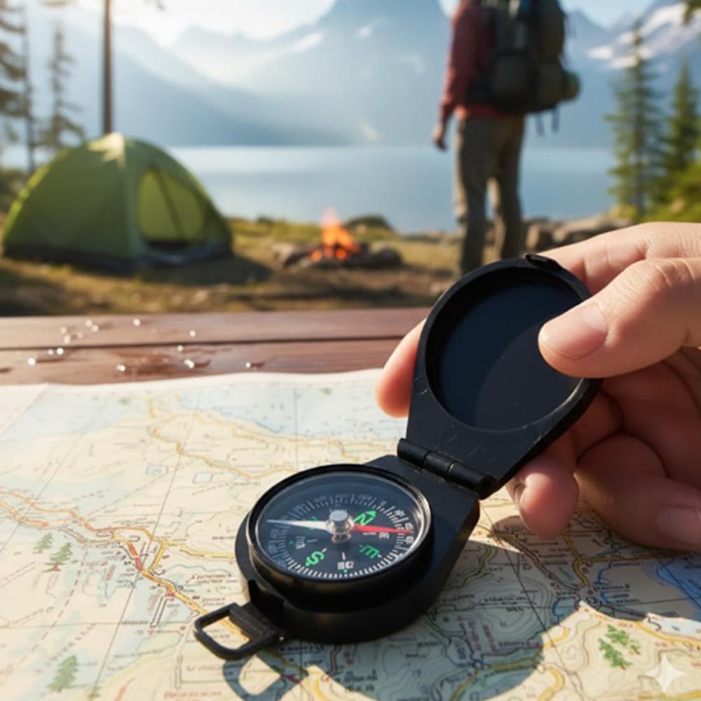 Vintage Pocket Compass for Hiking and Camping Portable Zinc Alloy Navigation Compass