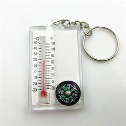 mini carabiner compass keychain for hiking, camping and everyday adventure