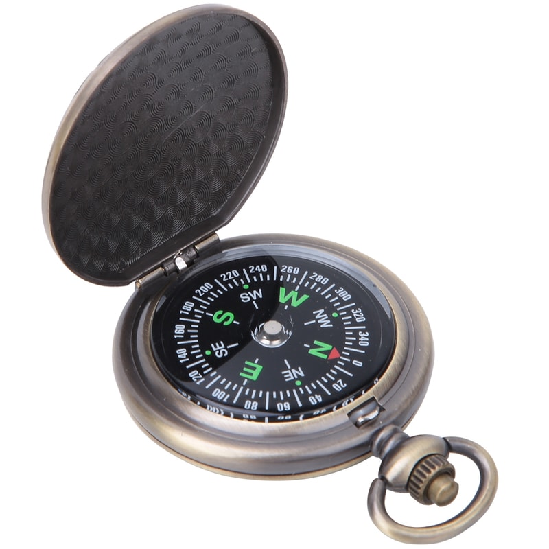 Vintage Pocket Compass Waterproof Hiking Compass for Camping and Outdoor Navigation