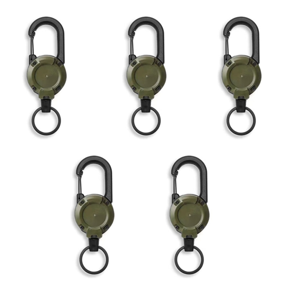 Heavy Duty Retractable Keychain with Reinforced Steel Cable & Secure Carabiner Clip