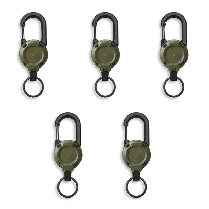 Heavy Duty Retractable Keychain with Reinforced Steel Cable & Secure Carabiner Clip