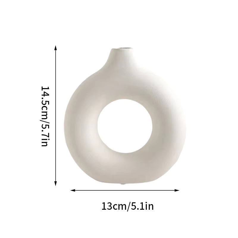 White Ceramic Look Vase For Modern Home Decor 2