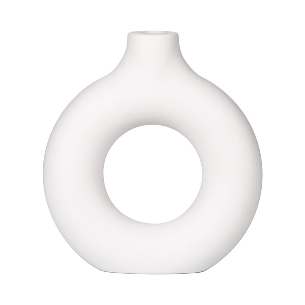 White Ceramic Look Vase For Modern Home Decor 3