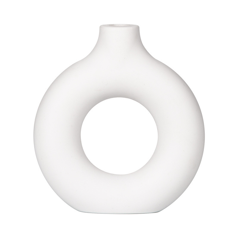 White Ceramic Look Vase For Modern Home Decor 3