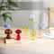 Colorful Mushroom Glass Vase for Flowers and Cuttings Mini Bud Vase Decor