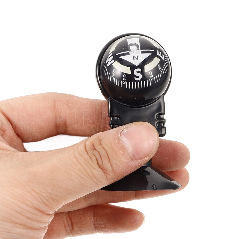 Foldable Car Dashboard Compass with Suction Cup Rotating Ball for Car Boat RV