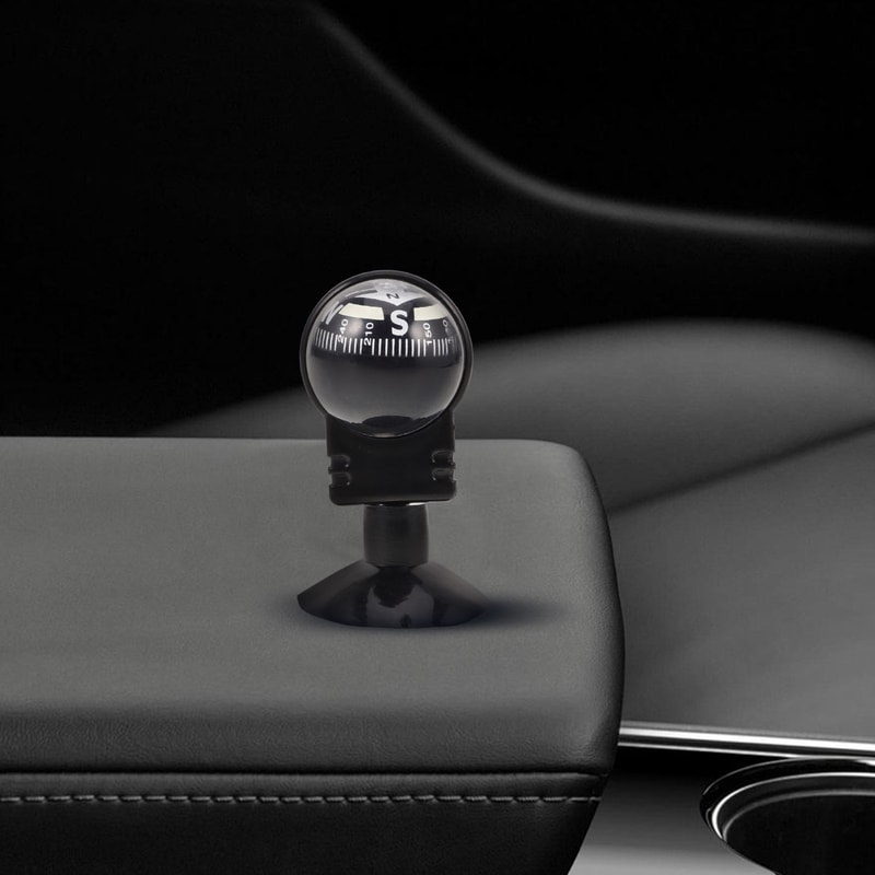 Foldable Car Dashboard Compass with Suction Cup Rotating Ball for Car Boat RV