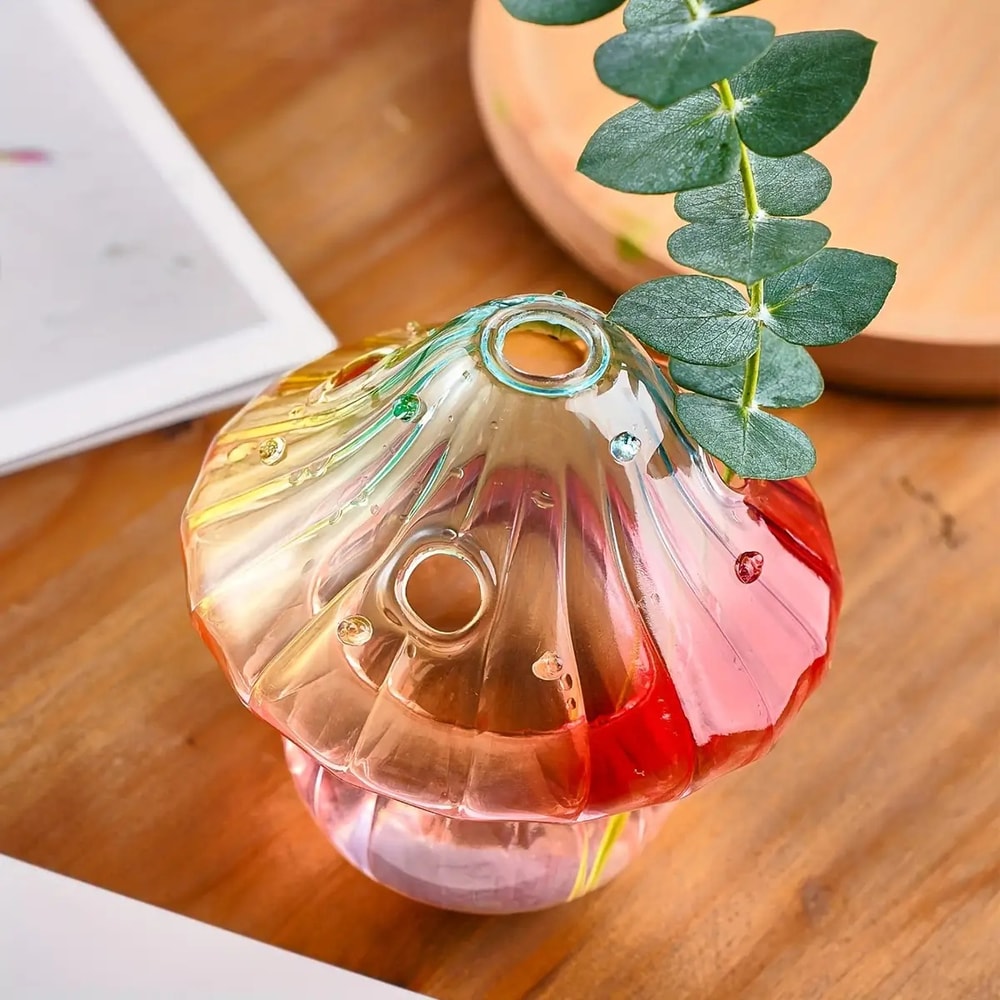 Handcrafted Glass Mushroom Vase Hydroponic Planter For Boho Home Decor 2