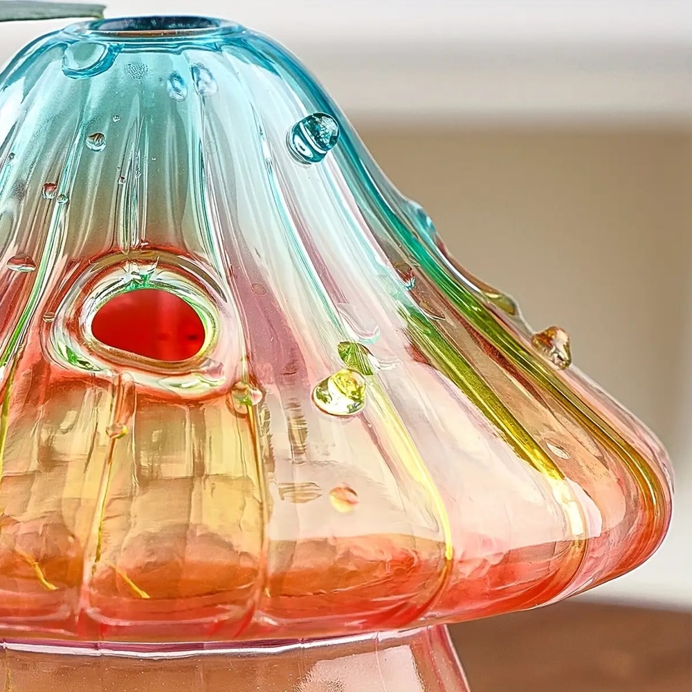Handcrafted Glass Mushroom Vase Hydroponic Planter For Boho Home Decor 3