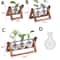 Wooden Frame Terrarium Planter With Hydroponic Glass Vases For Indoor Plant Display 3