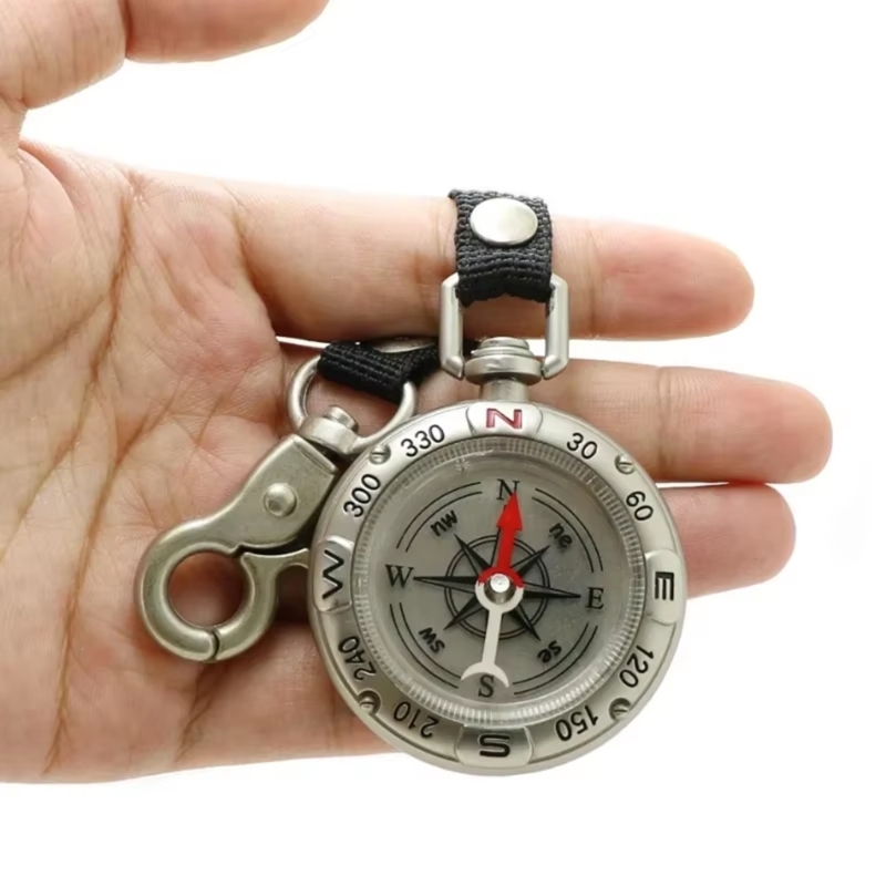 Mini Compass with Lanyard Key Chain Portable, Multifunctional Survival Compass for Outdoor Adventures, Hiking & Travel