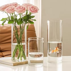clear acrylic cylinder vase for wedding centerpieces and hydroponic flowers