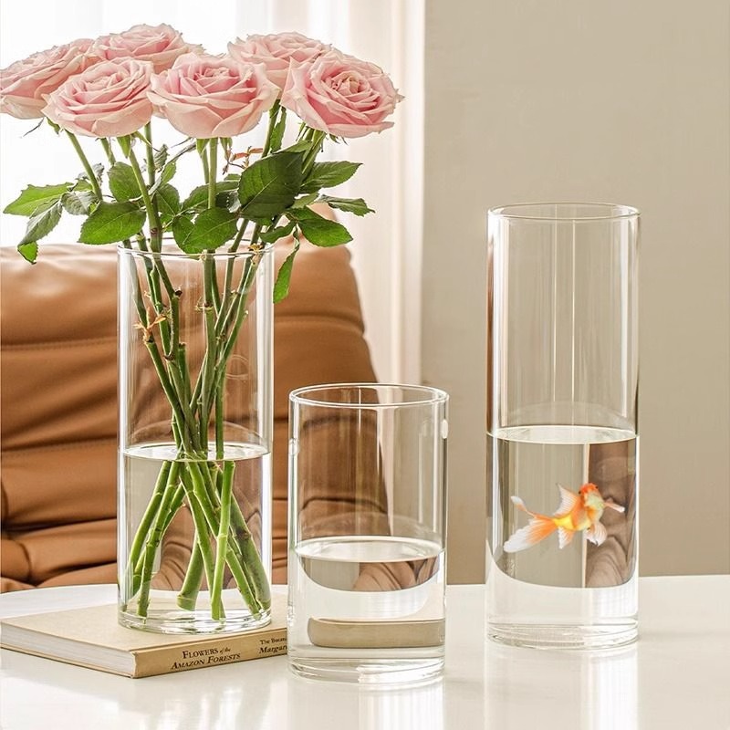 Clear Acrylic Cylinder Vase For Wedding Centerpieces And Hydroponic Flowers 0